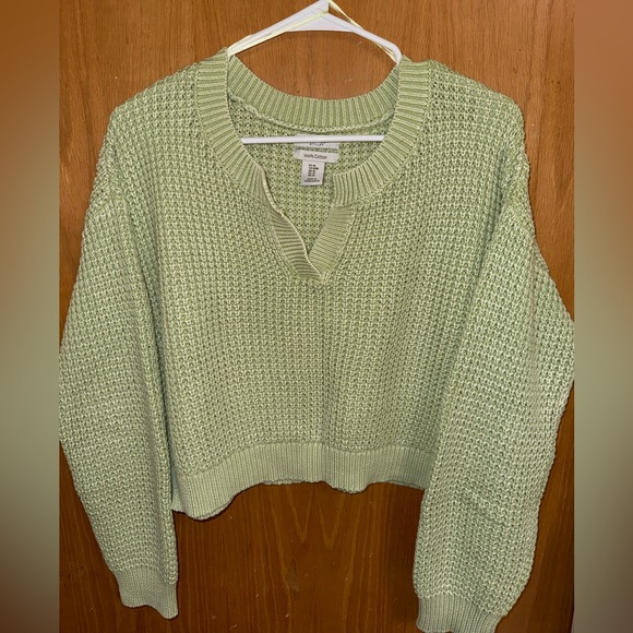 Haute Hippie Light Green Cotton Sweater - Picture 1 of 3